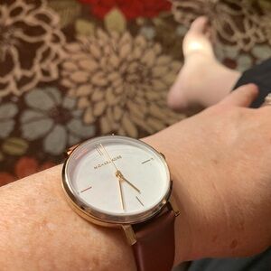 Michael Kors Gold and Brown Leather Watch